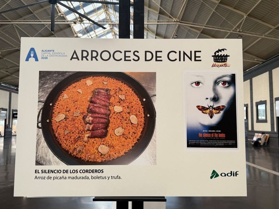 Alicante celebra su capitalidad gastronómica con la exposición 'Arroces de Cine' en ADIF